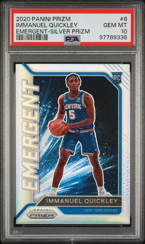 Immanuel Quickley PSA 10 2020-21 Panini Prizms Silver  Emergent #8 Knicks