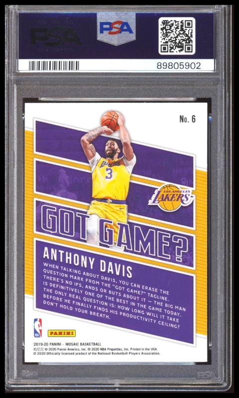 2019 Panini Mosaic Got Game? #6 Anthony Davis PSA 9