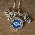 KENTUCKY WILDCATS Multi Charm Love Basketball Blue Silver Necklace Jewelry