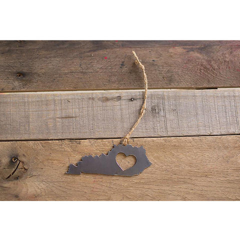 I Love Kentucky Rustic Metal Crafted Christmas Tree Ornament