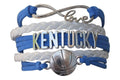 University of Kentucky Wildcats Infinity Silver Toned Sports Bracelet with UK Charm