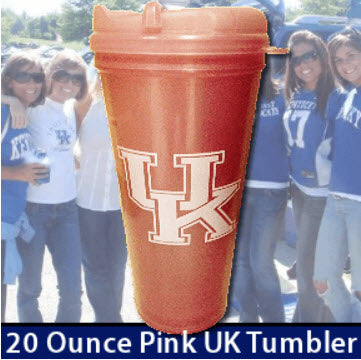 University of Kentucky Wildcats UK Pink 20 Oz. Travel Tumbler Mug Cup